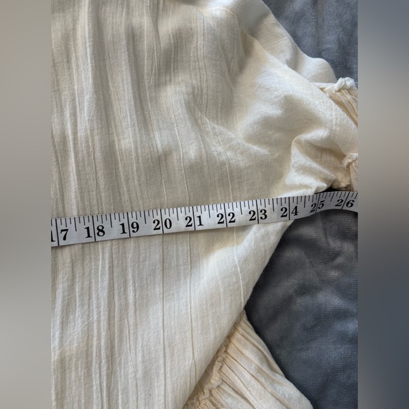 Aerie Cream Boho Peplum Top with Tassel Detail - Picture 6 of 8